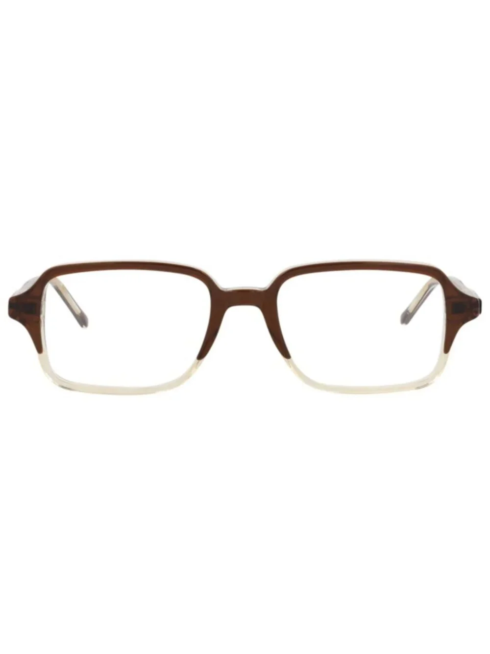 New Gucci Women's Eyeglasses Square Rectangle Acetate Frame Mens Brown Brown